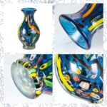 KAMMAK Colored Glass Vase, Beautiful Hand Blown Decorative Vase, Modern Art Vase for Flower Mantle Dining Table Centerpiece, Entryway Living Room Wedding Decoration (JG2070) KAMMAK 8HPJG02070 glass vase styled on dining table image 5