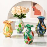 KAMMAK Colored Glass Vase, Beautiful Hand Blown Decorative Vase, Modern Art Vase for Flower Mantle Dining Table Centerpiece, Entryway Living Room Wedding Decoration (JG2070) KAMMAK 8HPJG02070 glass vase decorative craft detail image 7