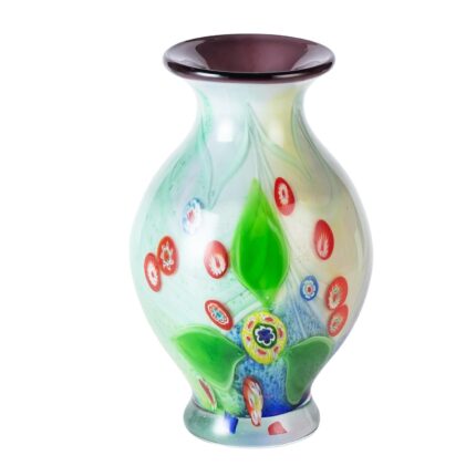 KAMMAK Colored Glass Vase, Beautiful Hand Blown Decorative Vase, Modern Art Vase for Flower Mantle Dining Table Centerpiece, Entryway Living Room Wedding Decoration (JG2074)