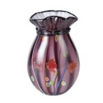 KAMMAK Colored Glass Vase, Beautiful Hand Blown Decorative Vase, Modern Art Vase for Flower Mantle Dining Table Centerpiece, Entryway Living Room Wedding Decoration (JG2075) KAMMAK 8HPJG02075 glass vase front view for product display