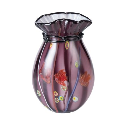 KAMMAK Colored Glass Vase, Beautiful Hand Blown Decorative Vase, Modern Art Vase for Flower Mantle Dining Table Centerpiece, Entryway Living Room Wedding Decoration (JG2075)