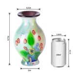 KAMMAK Colored Glass Vase, Beautiful Hand Blown Decorative Vase, Modern Art Vase for Flower Mantle Dining Table Centerpiece, Entryway Living Room Wedding Decoration (JG2074) KAMMAK 8HPJG02074 glass vase shape and proportion detail image 3