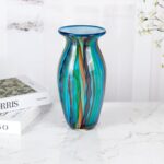 KAMMAK Colored Glass Vase, Beautiful Hand Blown Decorative Vase, Modern Art Vase for Flower Mantle Dining Table Centerpiece, Entryway Living Room Wedding Decoration (JG2008) KAMMAK 8HPJG02008 glass vase styled on dining table image 5