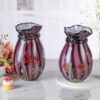 KAMMAK Colored Glass Vase, Beautiful Hand Blown Decorative Vase, Modern Art Vase for Flower Mantle Dining Table Centerpiece, Entryway Living Room Wedding Decoration (JG2075) KAMMAK 8HPJG02075 glass vase scale and proportion view image 6