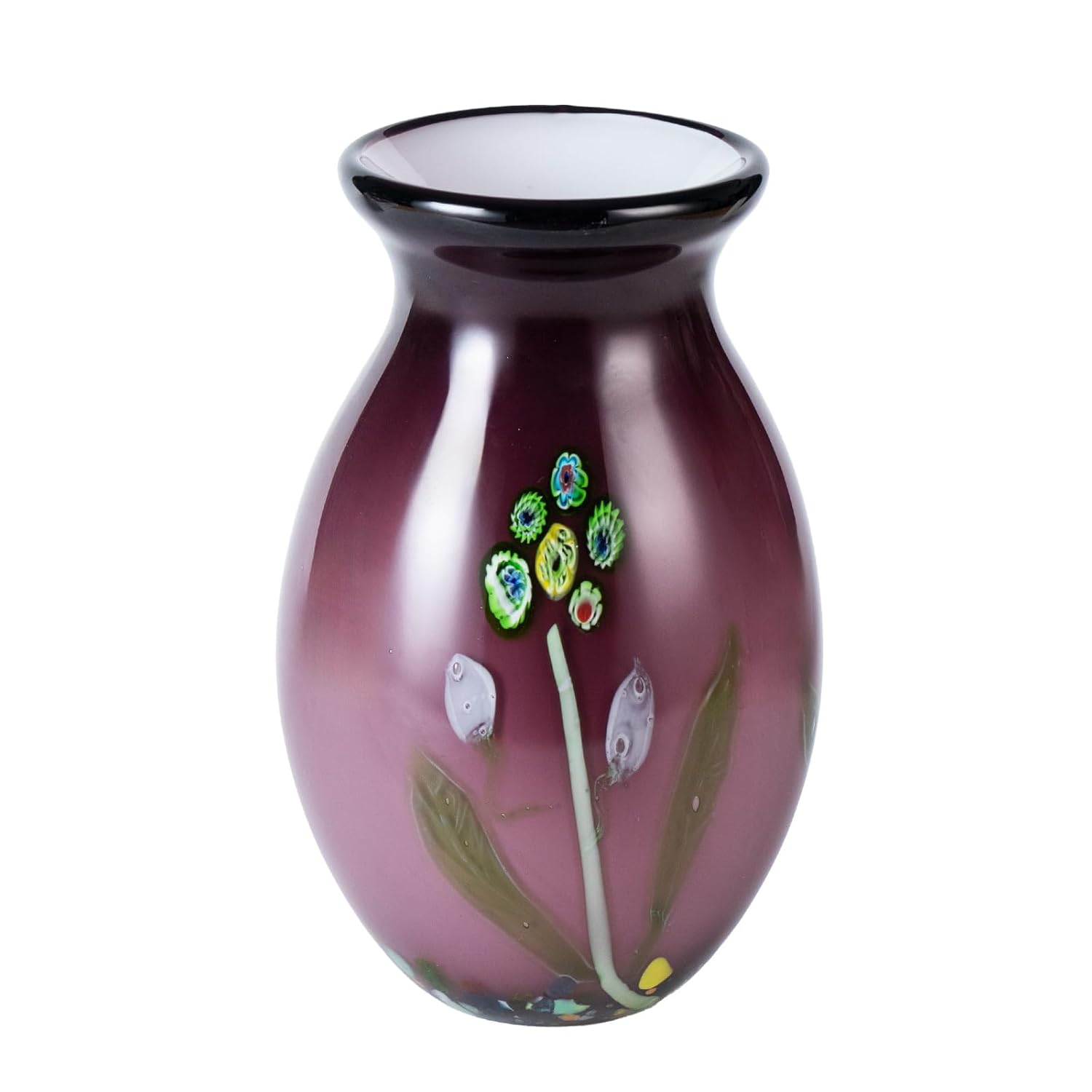 KAMMAK Colored Glass Vase, Beautiful Hand Blown Decorative Vase, Modern Art Vase for Flower Mantle Dining Table Centerpiece, Entryway Living Room Wedding Decoration (JG2077) KAMMAK 8HPJG02077 glass vase product card image