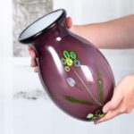 KAMMAK Colored Glass Vase, Beautiful Hand Blown Decorative Vase, Modern Art Vase for Flower Mantle Dining Table Centerpiece, Entryway Living Room Wedding Decoration (JG2077) KAMMAK 8HPJG02077 glass vase close-up material texture detail image 4