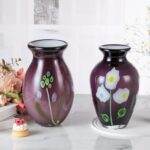 KAMMAK Colored Glass Vase, Beautiful Hand Blown Decorative Vase, Modern Art Vase for Flower Mantle Dining Table Centerpiece, Entryway Living Room Wedding Decoration (JG2077) KAMMAK 8HPJG02077 glass vase scale and proportion view image 6