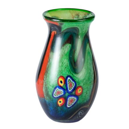KAMMAK Colored Glass Vase, Beautiful Hand Blown Decorative Vase, Modern Art Vase for Flower Mantle Dining Table Centerpiece, Entryway Living Room Wedding Decoration (JG2081)