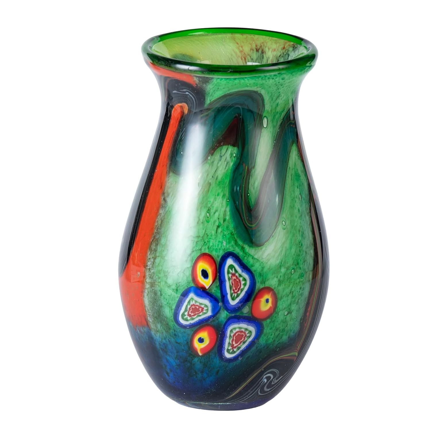 KAMMAK Colored Glass Vase, Beautiful Hand Blown Decorative Vase, Modern Art Vase for Flower Mantle Dining Table Centerpiece, Entryway Living Room Wedding Decoration (JG2081) KAMMAK 8HPJG02081 glass vase product card image