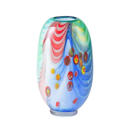 KAMMAK Colored Glass Vase, Beautiful Hand Blown Decorative Vase, Modern Art Vase for Flower Mantle Dining Table Centerpiece, Entryway Living Room Wedding Decoration (JG2087)