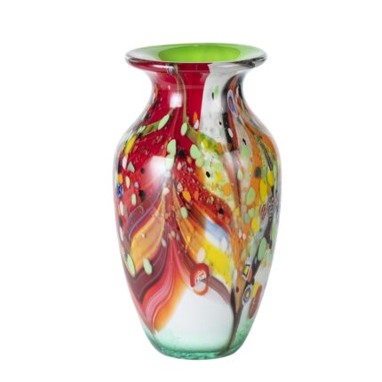 KAMMAK Colored Glass Vase, Beautiful Hand Blown Decorative Vase, Modern Art Vase for Flower Mantle Dining Table Centerpiece, Entryway Living Room Wedding Decoration (JG2090)