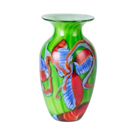 KAMMAK Colored Glass Vase, Beautiful Hand Blown Decorative Vase, Modern Art Vase for Flower Mantle Dining Table Centerpiece, Entryway Living Room Wedding Decoration (JG2096)