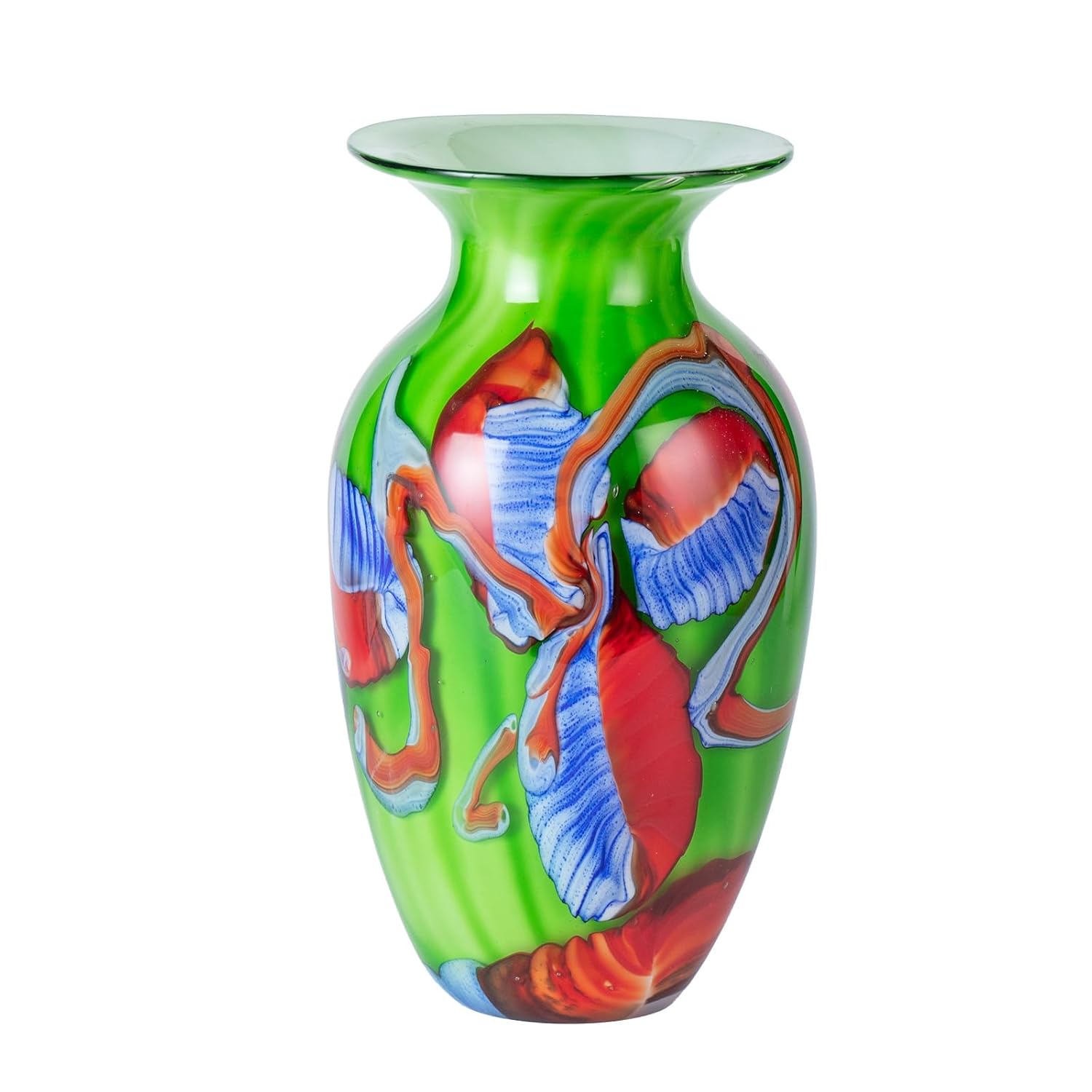 KAMMAK Colored Glass Vase, Beautiful Hand Blown Decorative Vase, Modern Art Vase for Flower Mantle Dining Table Centerpiece, Entryway Living Room Wedding Decoration (JG2096) KAMMAK 8HPJG02096 glass vase product card image