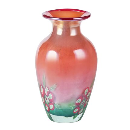 KAMMAK Colored Glass Vase, Beautiful Hand Blown Decorative Vase, Modern Art Vase for Flower Mantle Dining Table Centerpiece, Entryway Living Room Wedding Decoration (JG2099)