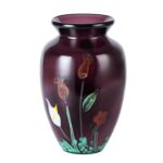 KAMMAK Colored Glass Vase, Beautiful Hand Blown Decorative Vase, Modern Art Vase for Flower Mantle Dining Table Centerpiece, Entryway Living Room Wedding Decoration (JG2100) KAMMAK 8HPJG02100 glass vase front view for product display