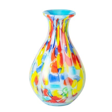 KAMMAK Colored Glass Vase, Beautiful Hand Blown Decorative Vase, Modern Art Vase for Flower Mantle Dining Table Centerpiece, Entryway Living Room Wedding Decoration (JG2101)