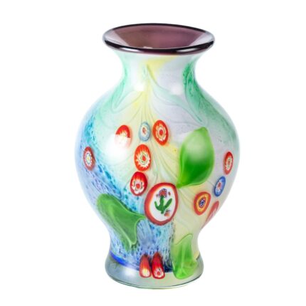 KAMMAK Colored Glass Vase, Beautiful Hand Blown Decorative Vase, Modern Art Vase for Flower Mantle Dining Table Centerpiece, Entryway Living Room Wedding Decoration (JG2103)