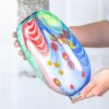 KAMMAK Colored Glass Vase, Beautiful Hand Blown Decorative Vase, Modern Art Vase for Flower Mantle Dining Table Centerpiece, Entryway Living Room Wedding Decoration (JG2087) KAMMAK 8HPJG02087 glass vase close-up material texture detail image 4