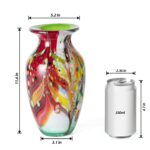 KAMMAK Colored Glass Vase, Beautiful Hand Blown Decorative Vase, Modern Art Vase for Flower Mantle Dining Table Centerpiece, Entryway Living Room Wedding Decoration (JG2090) KAMMAK 8HPJG02090 glass vase shape and proportion detail image 3
