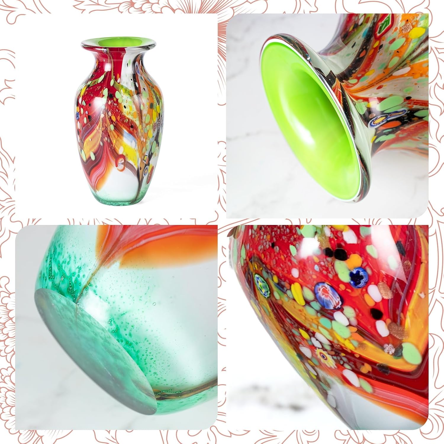 KAMMAK 8HPJG02090 glass vase detail image 2 in product description