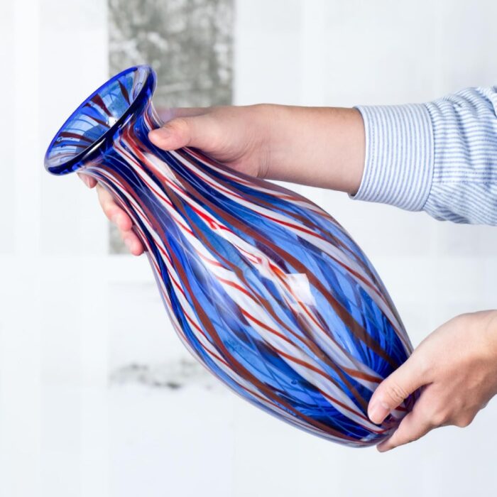 KAMMAK Colored Glass Vase, Beautiful Hand Blown Decorative Vase, Modern Art Vase for Flower Mantle Dining Table Centerpiece, Entryway Living Room Wedding Decoration, JG2001