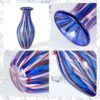 KAMMAK Colored Glass Vase, Beautiful Hand Blown Decorative Vase, Modern Art Vase for Flower Mantle Dining Table Centerpiece, Entryway Living Room Wedding Decoration, JG2001 KAMMAK 8HPJG02001 glass vase shape and proportion detail image 3
