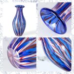 KAMMAK Colored Glass Vase, Beautiful Hand Blown Decorative Vase, Modern Art Vase for Flower Mantle Dining Table Centerpiece, Entryway Living Room Wedding Decoration, JG2001