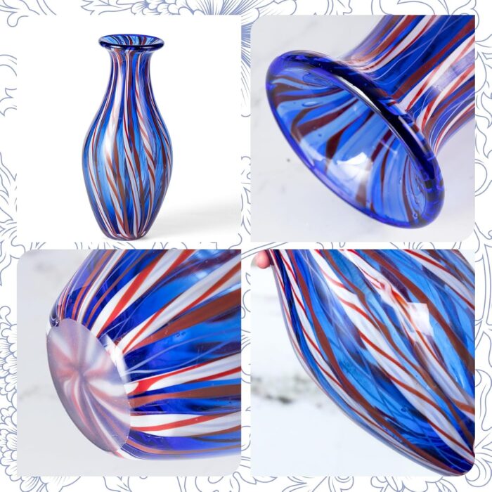 KAMMAK Colored Glass Vase, Beautiful Hand Blown Decorative Vase, Modern Art Vase for Flower Mantle Dining Table Centerpiece, Entryway Living Room Wedding Decoration, JG2001