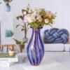 KAMMAK Colored Glass Vase, Beautiful Hand Blown Decorative Vase, Modern Art Vase for Flower Mantle Dining Table Centerpiece, Entryway Living Room Wedding Decoration, JG2001 KAMMAK 8HPJG02001 glass vase side angle view showing silhouette
