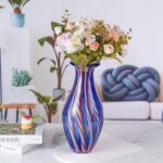KAMMAK Colored Glass Vase, Beautiful Hand Blown Decorative Vase, Modern Art Vase for Flower Mantle Dining Table Centerpiece, Entryway Living Room Wedding Decoration, JG2001
