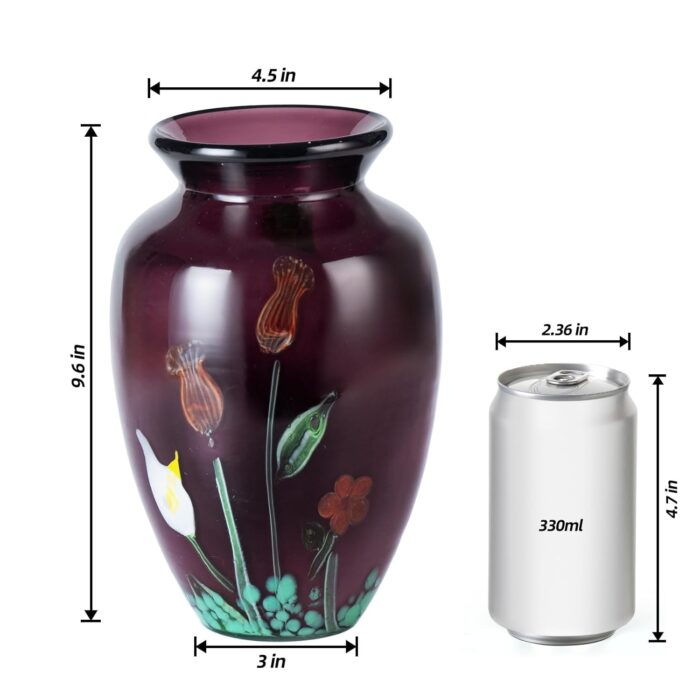 KAMMAK Colored Glass Vase, Beautiful Hand Blown Decorative Vase, Modern Art Vase for Flower Mantle Dining Table Centerpiece, Entryway Living Room Wedding Decoration (JG2100) KAMMAK 8HPJG02100 glass vase shape and proportion detail image 3