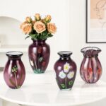 KAMMAK Colored Glass Vase, Beautiful Hand Blown Decorative Vase, Modern Art Vase for Flower Mantle Dining Table Centerpiece, Entryway Living Room Wedding Decoration (JG2100) KAMMAK 8HPJG02100 glass vase decorative craft detail image 7