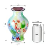 KAMMAK Colored Glass Vase, Beautiful Hand Blown Decorative Vase, Modern Art Vase for Flower Mantle Dining Table Centerpiece, Entryway Living Room Wedding Decoration (JG2103) KAMMAK 8HPJG02103 glass vase shape and proportion detail image 3