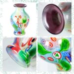 KAMMAK Colored Glass Vase, Beautiful Hand Blown Decorative Vase, Modern Art Vase for Flower Mantle Dining Table Centerpiece, Entryway Living Room Wedding Decoration (JG2103) KAMMAK 8HPJG02103 glass vase styled on dining table image 5