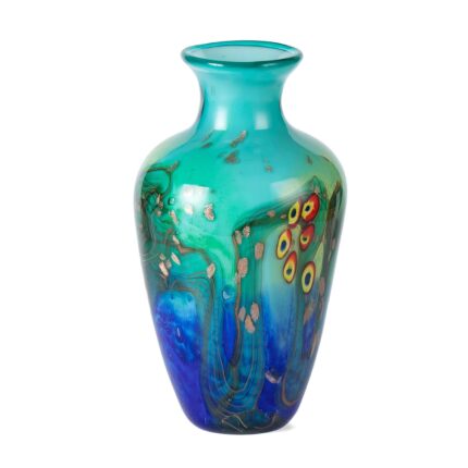 KAMMAK Colored Glass Vase, Beautiful Hand Blown Decorative Vase, Modern Art Vase for Flower Mantle Dining Table Centerpiece, Entryway Living Room Wedding Decoration (JG2104)