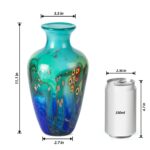 KAMMAK Colored Glass Vase, Beautiful Hand Blown Decorative Vase, Modern Art Vase for Flower Mantle Dining Table Centerpiece, Entryway Living Room Wedding Decoration (JG2104) KAMMAK 8HPJG02104 glass vase shape and proportion detail image 3