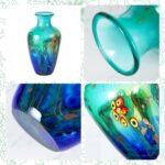 KAMMAK Colored Glass Vase, Beautiful Hand Blown Decorative Vase, Modern Art Vase for Flower Mantle Dining Table Centerpiece, Entryway Living Room Wedding Decoration (JG2104) KAMMAK 8HPJG02104 glass vase styled on dining table image 5