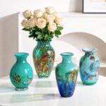 KAMMAK Colored Glass Vase, Beautiful Hand Blown Decorative Vase, Modern Art Vase for Flower Mantle Dining Table Centerpiece, Entryway Living Room Wedding Decoration (JG2104) KAMMAK 8HPJG02104 glass vase decorative craft detail image 7