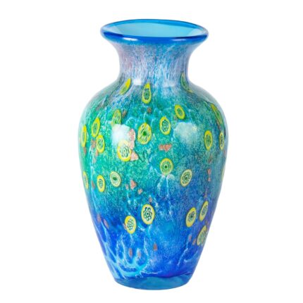 KAMMAK Colored Glass Vase, Beautiful Hand Blown Decorative Vase, Modern Art Vase for Flower Mantle Dining Table Centerpiece, Entryway Living Room Wedding Decoration (JG2106)