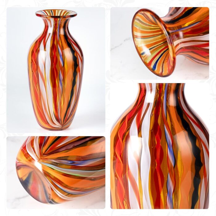 KAMMAK Colored Glass Vase, Beautiful Hand Blown Decorative Vase, Modern Art Vase for Flower Mantle Dining Table Centerpiece, Entryway Living Room Wedding Decoration (JG2002)