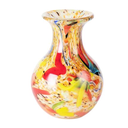 KAMMAK Colored Glass Vase, Beautiful Hand Blown Decorative Vase, Modern Art Vase for Flower Mantle Dining Table Centerpiece, Entryway Living Room Wedding Decoration (JG2107)