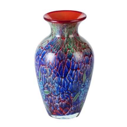KAMMAK Colored Glass Vase, Beautiful Hand Blown Decorative Vase, Modern Art Vase for Flower Mantle Dining Table Centerpiece, Entryway Living Room Wedding Decoration (JG2109)