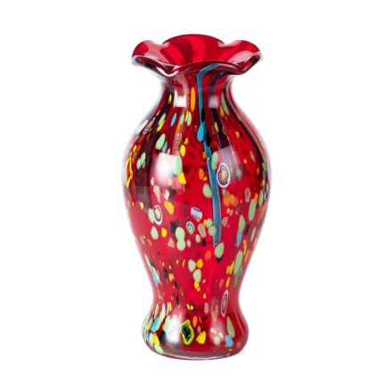 KAMMAK Colored Glass Vase, Beautiful Hand Blown Decorative Vase, Modern Art Vase for Flower Mantle Dining Table Centerpiece, Entryway Living Room Wedding Decoration (JG20114)