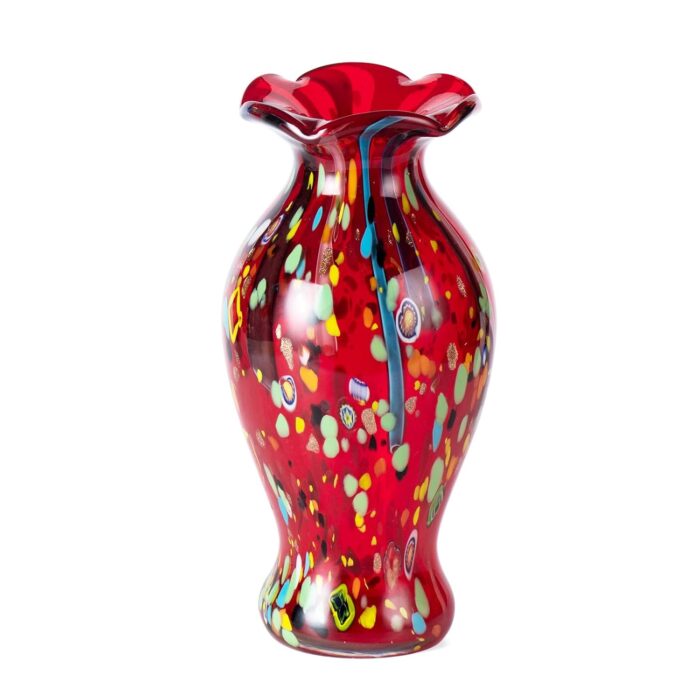 KAMMAK Colored Glass Vase, Beautiful Hand Blown Decorative Vase, Modern Art Vase for Flower Mantle Dining Table Centerpiece, Entryway Living Room Wedding Decoration (JG20114) KAMMAK 8HPJG02114 glass vase front view for product display