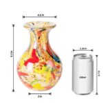 KAMMAK Colored Glass Vase, Beautiful Hand Blown Decorative Vase, Modern Art Vase for Flower Mantle Dining Table Centerpiece, Entryway Living Room Wedding Decoration (JG2107) KAMMAK 8HPJG02107 glass vase shape and proportion detail image 3