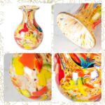 KAMMAK Colored Glass Vase, Beautiful Hand Blown Decorative Vase, Modern Art Vase for Flower Mantle Dining Table Centerpiece, Entryway Living Room Wedding Decoration (JG2107) KAMMAK 8HPJG02107 glass vase styled on dining table image 5