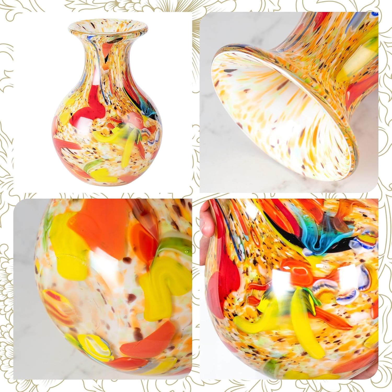 KAMMAK 8HPJG02107 glass vase detail image 2 in product description