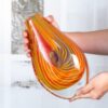KAMMAK Colored Glass Vase, Beautiful Hand Blown Decorative Vase, Modern Art Vase for Flower Mantle Dining Table Centerpiece, Entryway Living Room Wedding Decoration (JG2112) KAMMAK 8HPJG02112 glass vase close-up material texture detail image 4