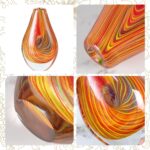 KAMMAK Colored Glass Vase, Beautiful Hand Blown Decorative Vase, Modern Art Vase for Flower Mantle Dining Table Centerpiece, Entryway Living Room Wedding Decoration (JG2112) KAMMAK 8HPJG02112 glass vase styled on dining table image 5