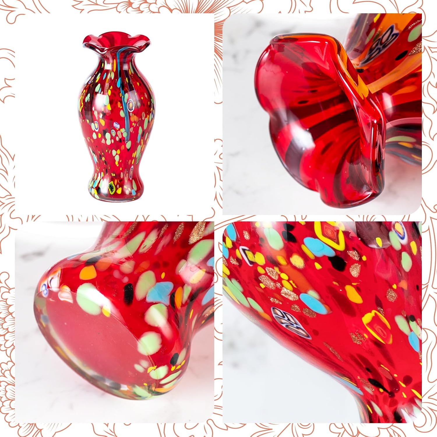 KAMMAK 8HPJG02114 glass vase detail image 2 in product description
